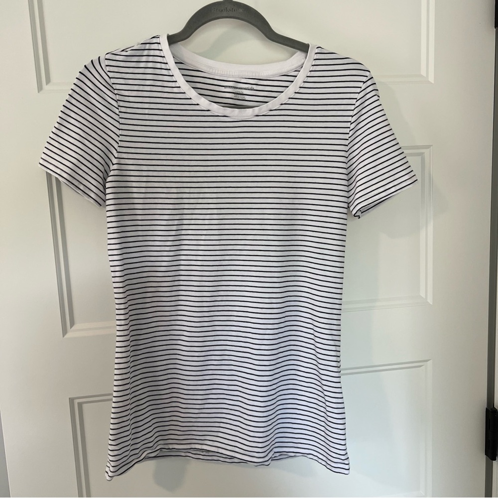 Classic Striped White and Black Women's Top